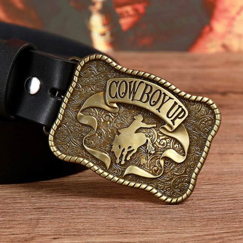 KDG Western Belt Buckle Vintage Cowboy Up Belt Buckle for Men Women - Image 5